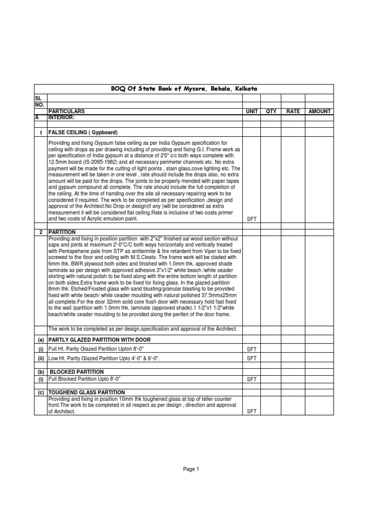 Featured image of post Boq Sample Excel For Interior Works Always keep track of your financial health