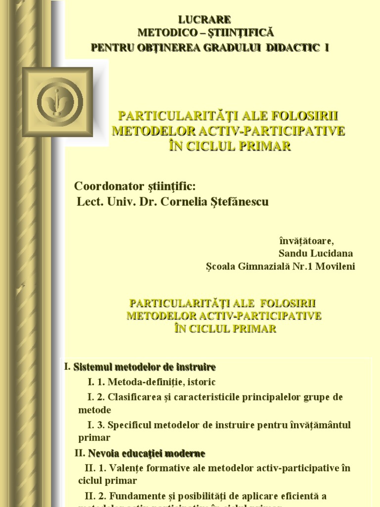 Lucrare Gradul I