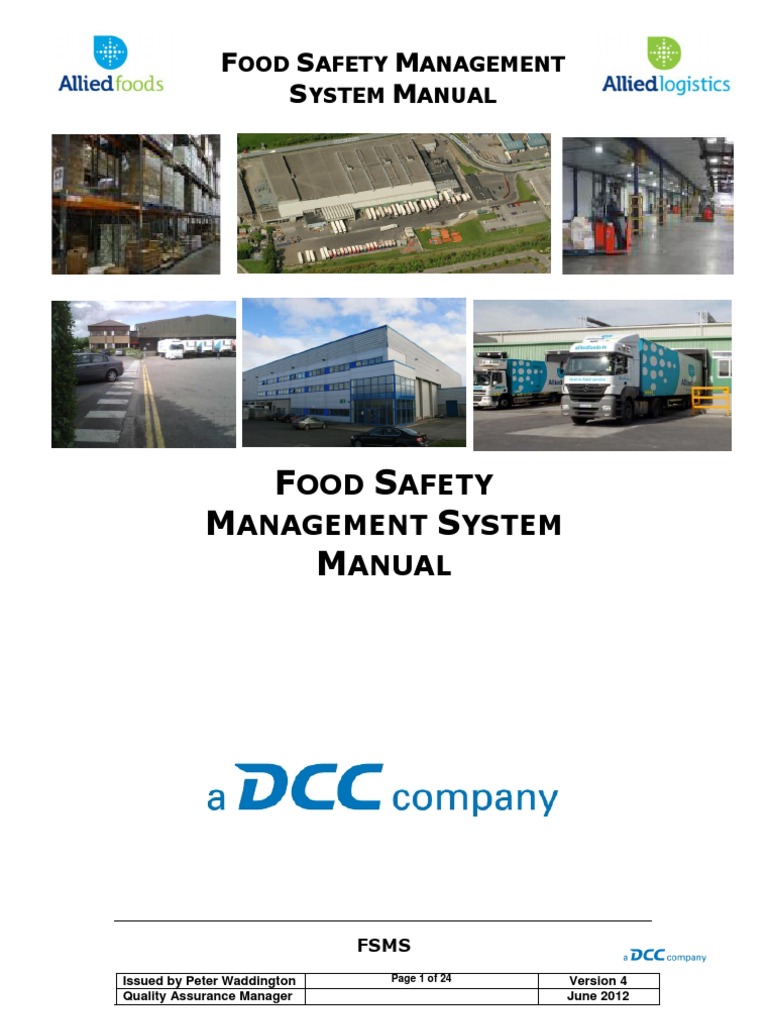 Food Safety Management System Manual | PDF | Hazard Analysis And ...