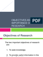 Objectives and Importance of Research
