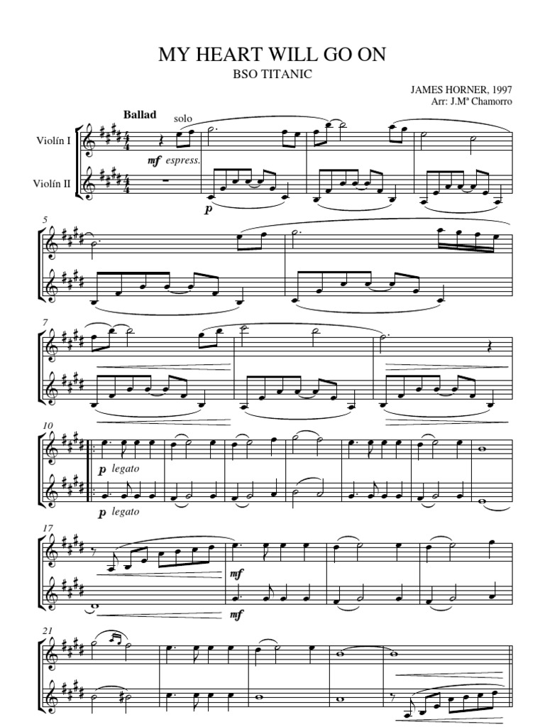 My Heart Will Go On Violin Notes