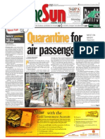 TheSun 2009-05-18 Page01 Quarantine For Air Passengers