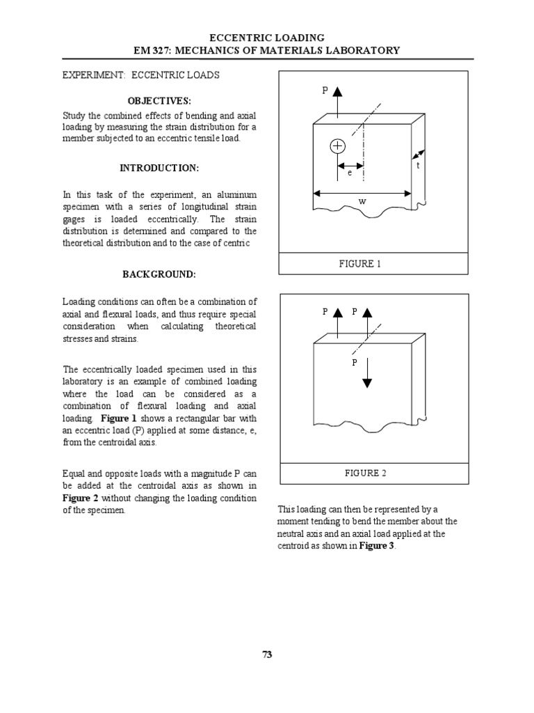 Eccentric Loading in Mechanics Lab | PDF | Stress (Mechanics) | Bending