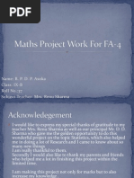 Maths Project Work For FA-4