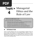 Topic 4 Managerial Ethics and The Rule of Law