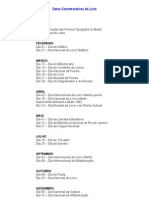 Datas Comemorativas Do Livro