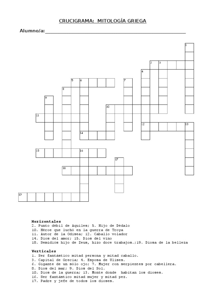 098 CRUCIGRAMA, Mitología Griega PDF