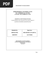 Disbursement of Home Loans by Commercial Banks