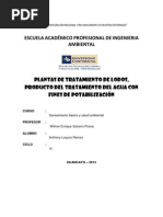 Trabajo de Saneamiento Planta de Tratamiento de Agua de Potabilisacion