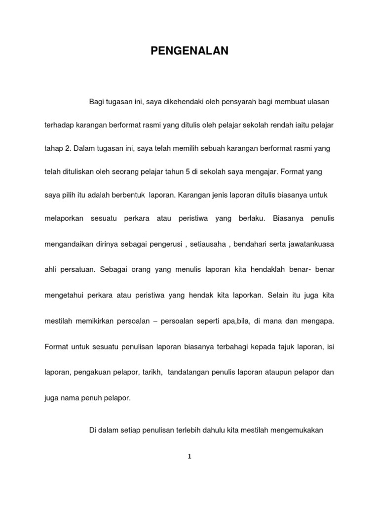 Assignment Penulisan 2 Karangan Berformat