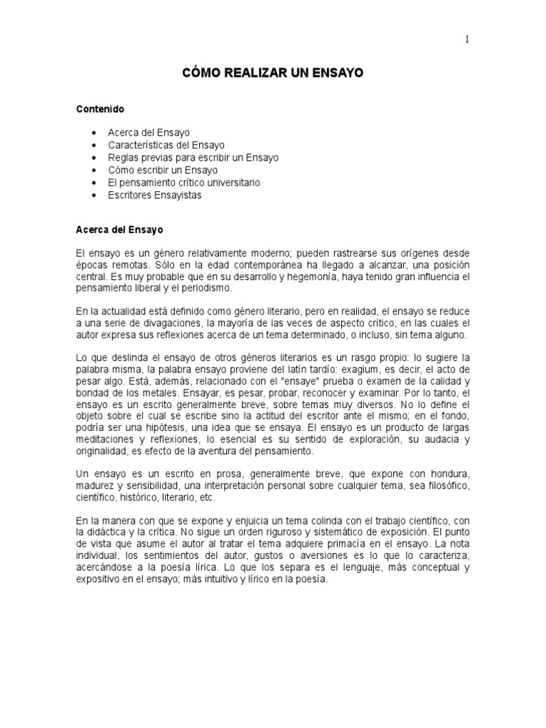 CÓMO REALIZAR UN ENSAYO