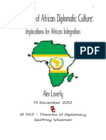 The Norms of African Diplomatic Culture: Implications For African Integration