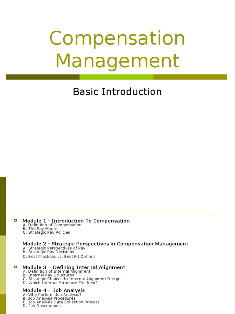 Comprehensive Guide to Compensation Management | PDF | Performance ...
