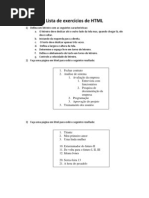 Lista de Exercicios de HTML