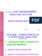 Strategic Management Analysis Outline: Master of Business Adm. Program