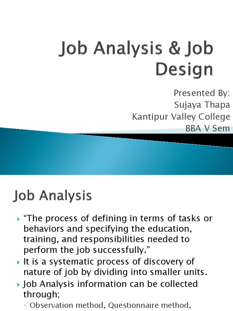 Unit 3 Job Analysis & Job Design HRM PDF Intelligence Analysis