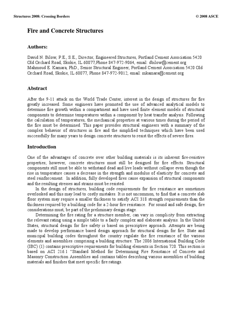 (Paper) Fire and Concrete Structures | PDF