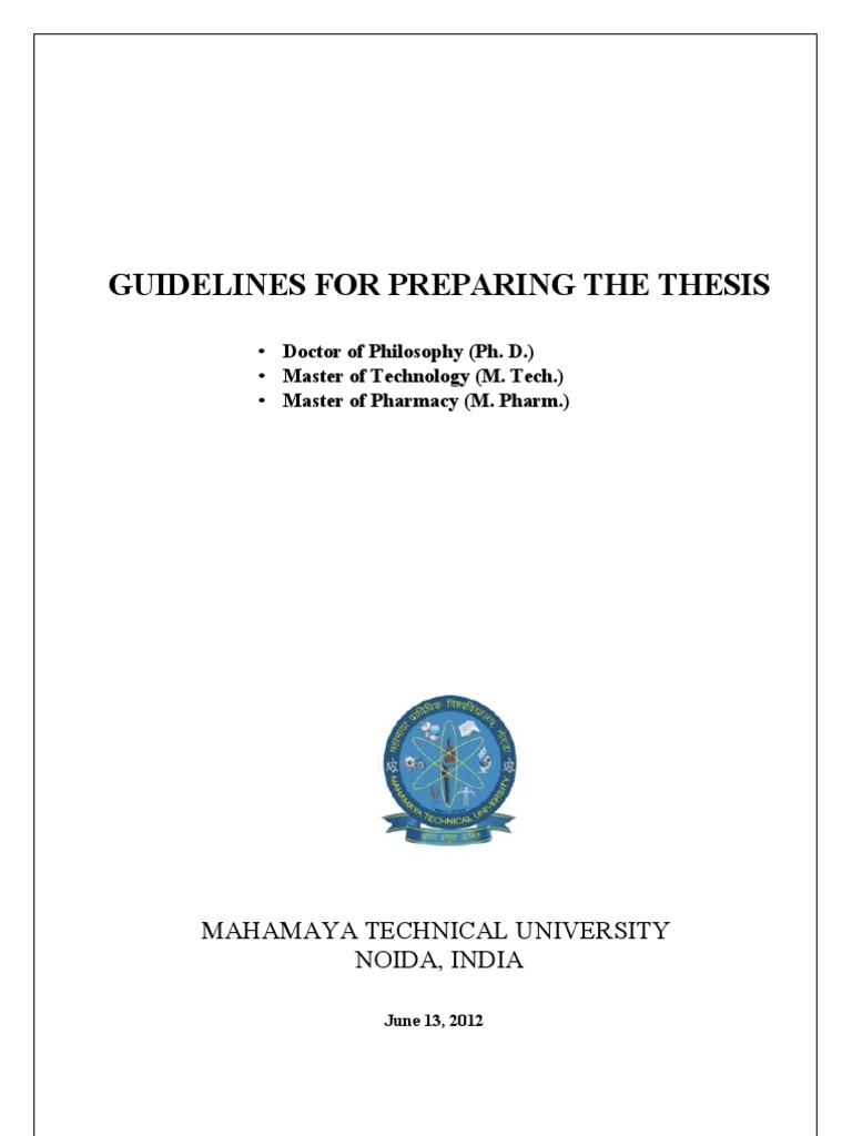 Thesis Preparation Guidelines for M.Tech & Ph.D. | PDF