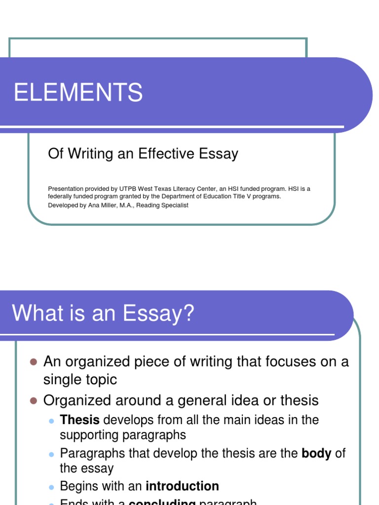 characteristics of an effective essay