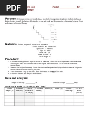 4 25 11 Wpe Lab Personal Power Stairs Lab Stairs Weight