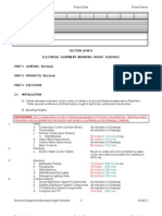 SECTION 26 0613 Electrical Equipment Mounting Height Schedule