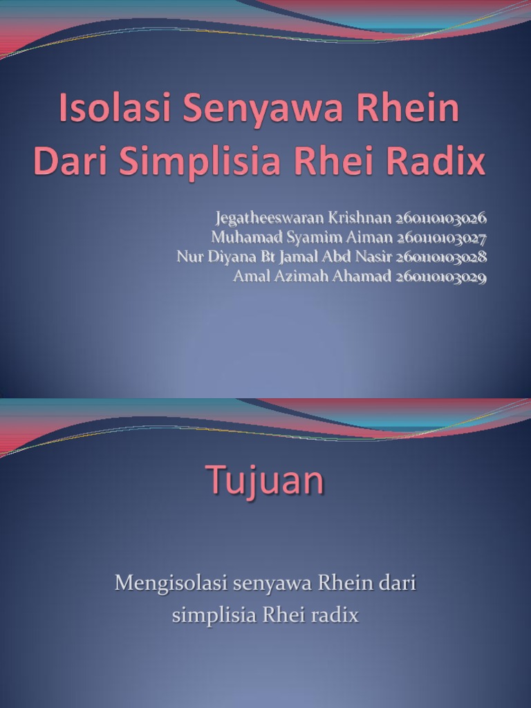 Isolasi Senyawa Rhein dari Rhei Radix | PDF
