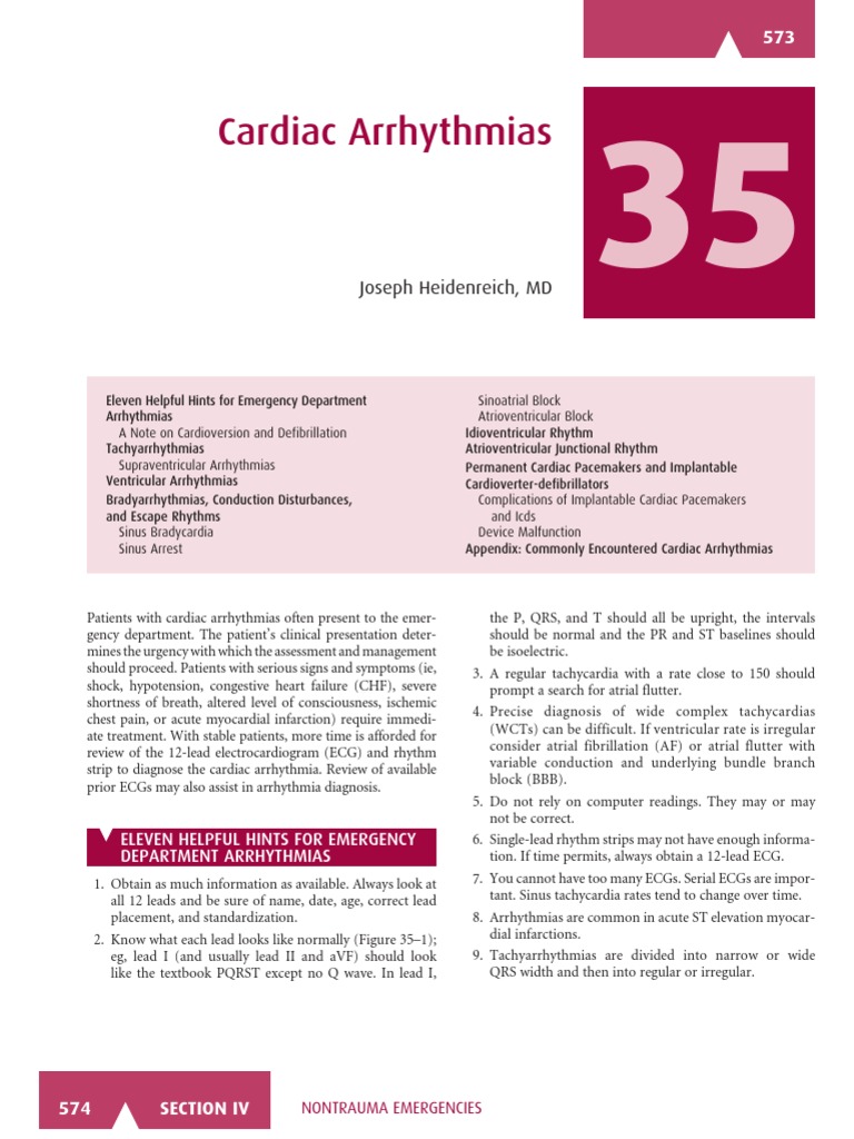 Emergency Department Arrhythmias Guide | PDF | Cardiac Arrhythmia ...