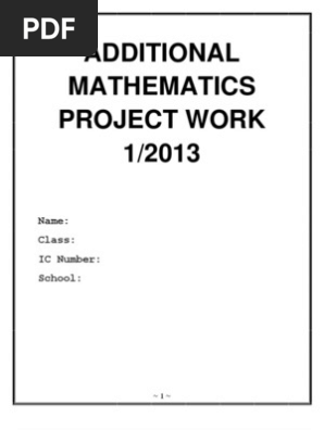 Additional Mathematics Project Work Sarawak 2013 Function Mathematics Set Mathematics