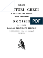 Fortunato Federici - Degli Scrittori Greci e Delle Italiane Versioni - 1828