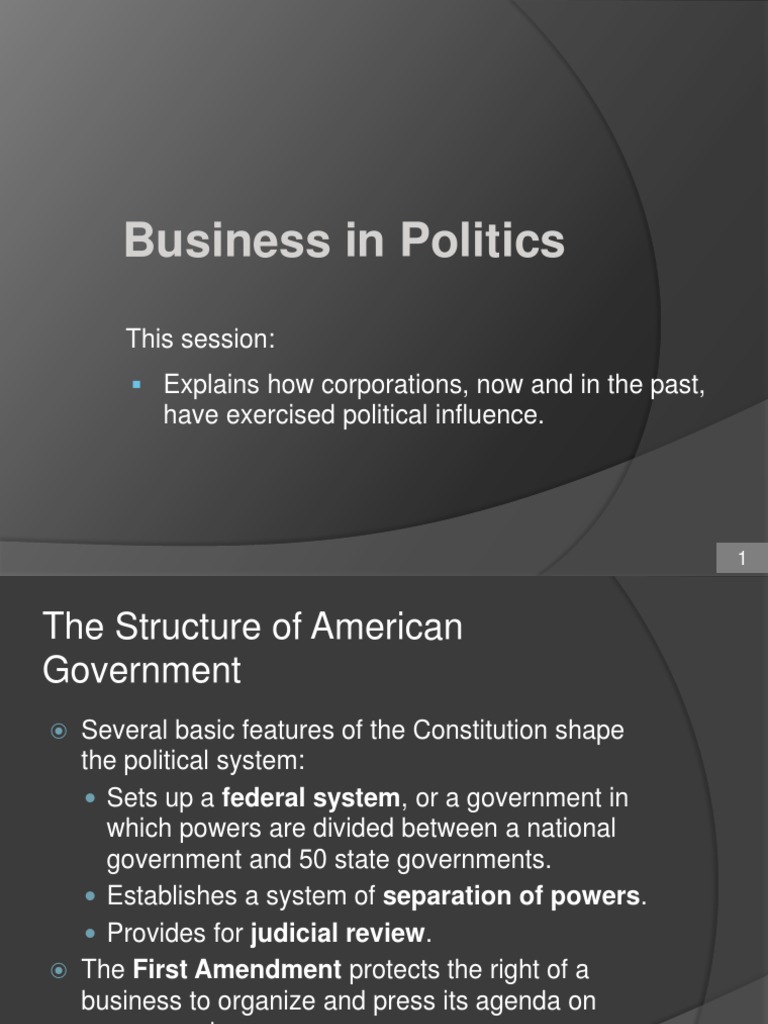 Corporate Influence in American Politics | PDF | Campaign Finance In ...