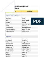 Vokabeln Und Wendungen Der Bildbeschreibung - Englisch Und Deutsch