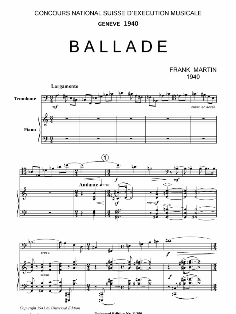 Martin: Ballade for Flute and Piano: Martin, Frank
