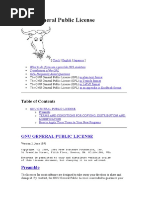 Gnu General Public License Docx Free Software License