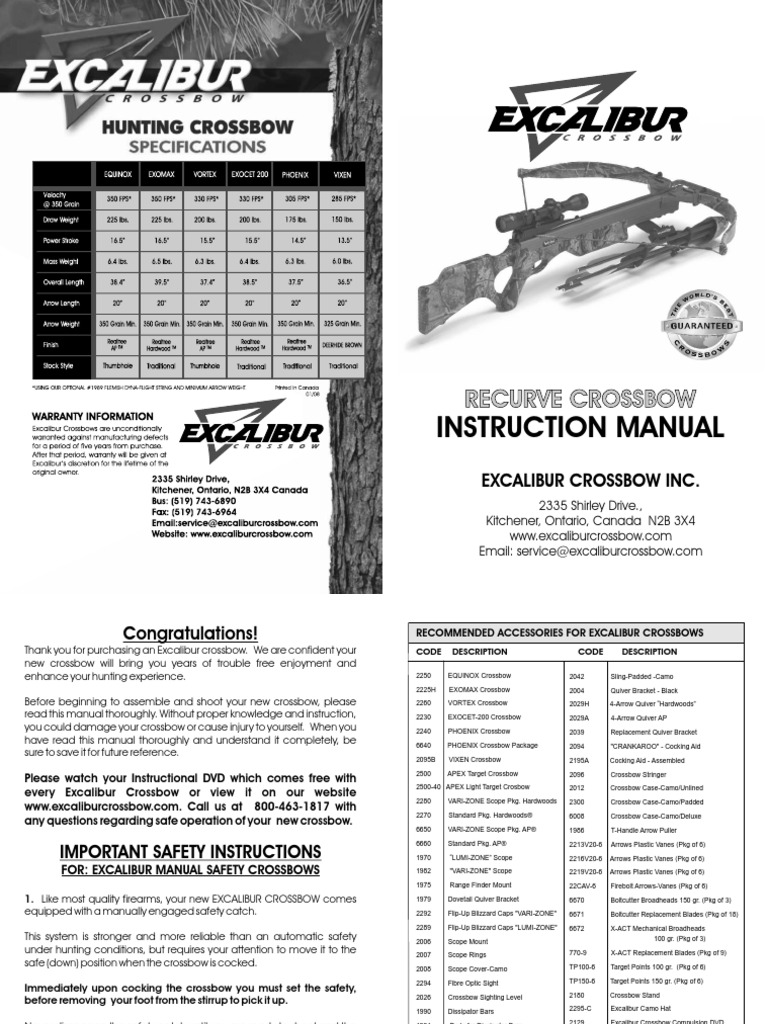 Excalibur Crossbows Arrow Bow And Arrow