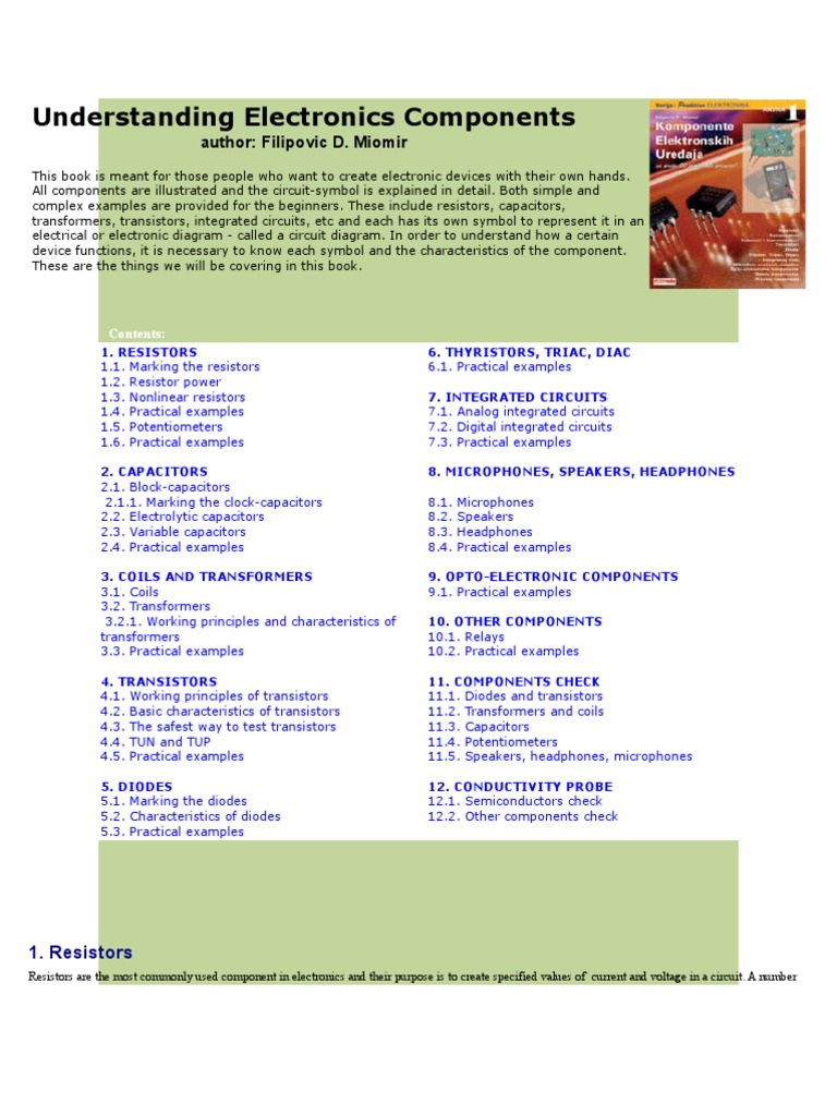Understanding Electronics Components | PDF | Capacitor | Inductor