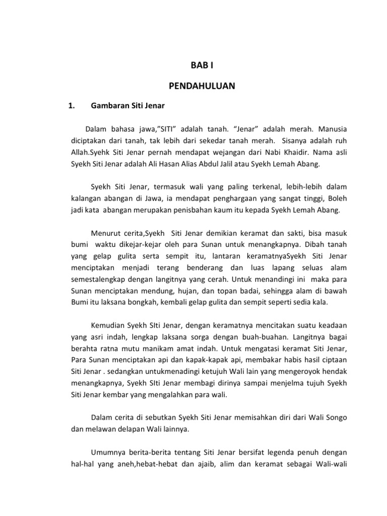 Siti Jenar Antara Legenda Dan Fakta Siti Jenar