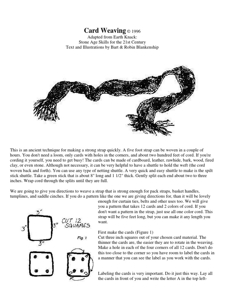 Card Weaving - Adapted From Earth Knack: Stone Age Skills For The 21st ...