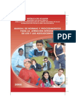 Manual de Normas y procedimientos  Atención Adolescente Ecuador