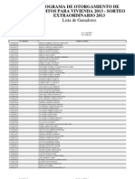 Sorteo Extraordinario Fovissste 2013 PDF