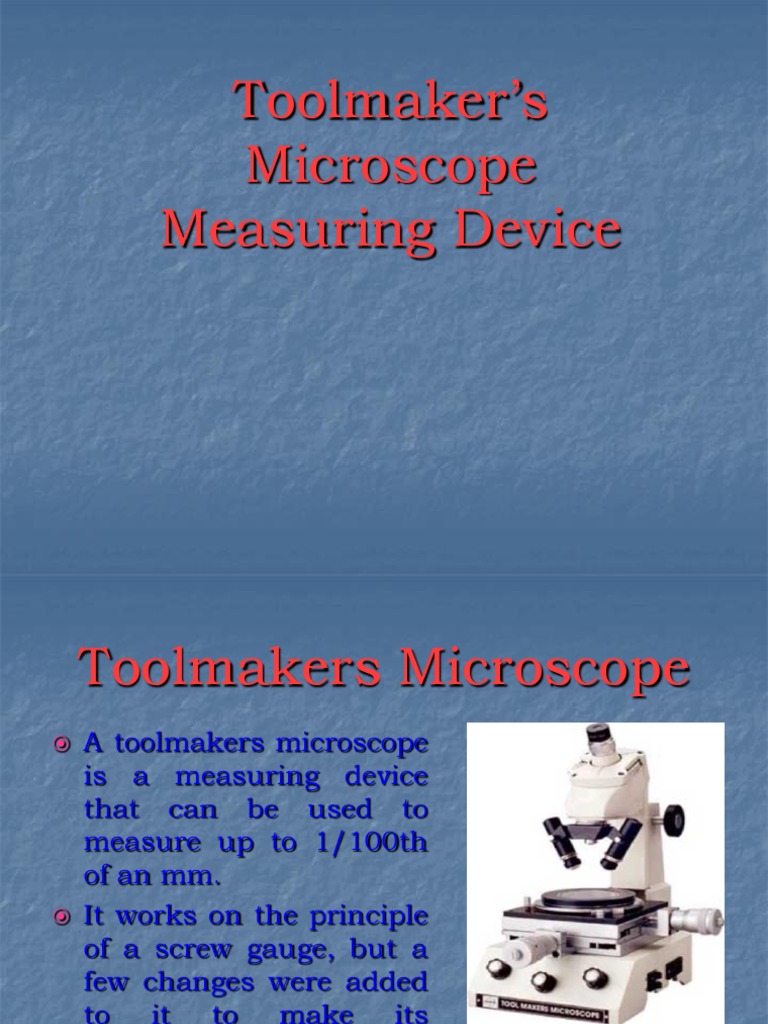Tool Makers Microscope PDF