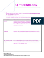 Science & Technology: Summary Sheet