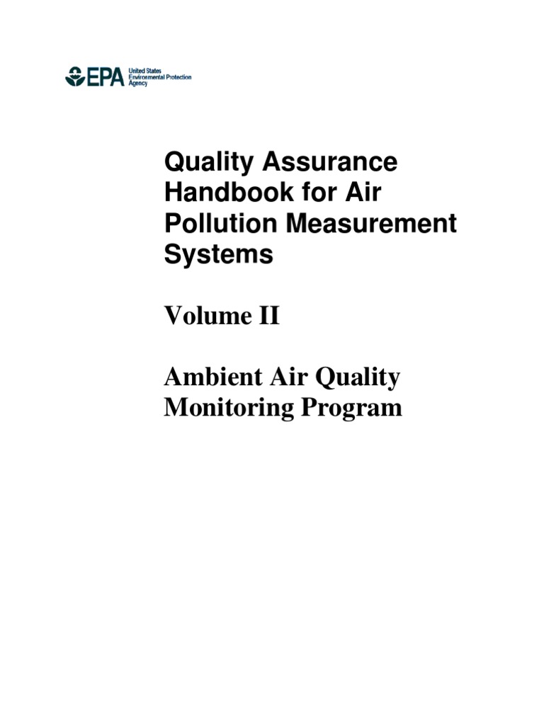 EPA QA Handbook | PDF | Air Pollution | Quality Assurance