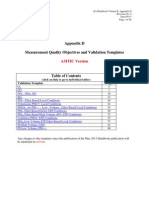 Measurement Quality Objectives and Validation Templates