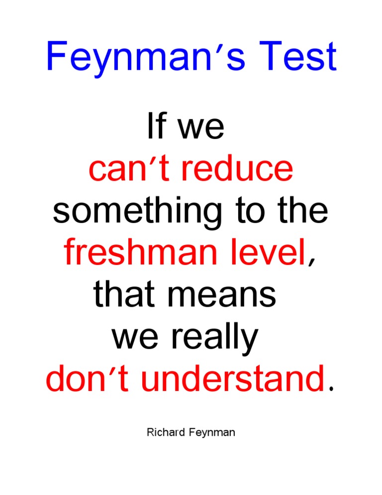 Feynman's Test | PDF