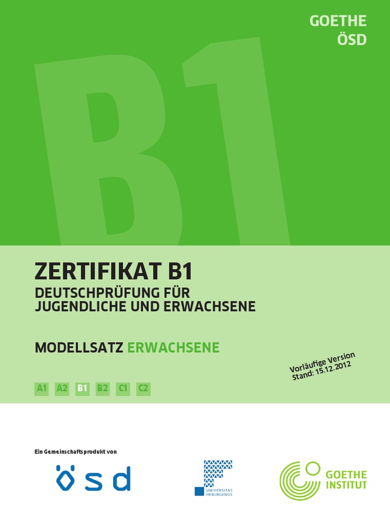 B1 Modellsatz Erwachsene Dezember 2012