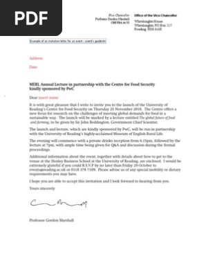 Invitation Letter Example
