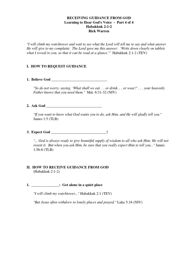 Receiving Guidance From God PDF Prayer Satan