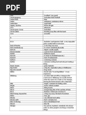 Australian Idioms
