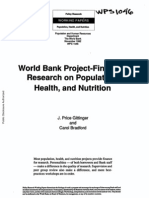 Gittinger, J. Price & Carol Bradford 1992 'World Bank Project--Financed Research on Population, Health, And Nutrition' Policy Research Working Paper, WPS 1046 (Nov., 16 Pp.)