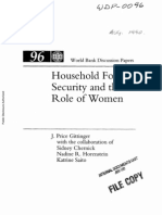 Gittinger, J. Price & Sidney Chernick Et Al. 1990 'Household Food Security and the Role of Women' World Bank Discussion Papers, 96 (37 Pp.)